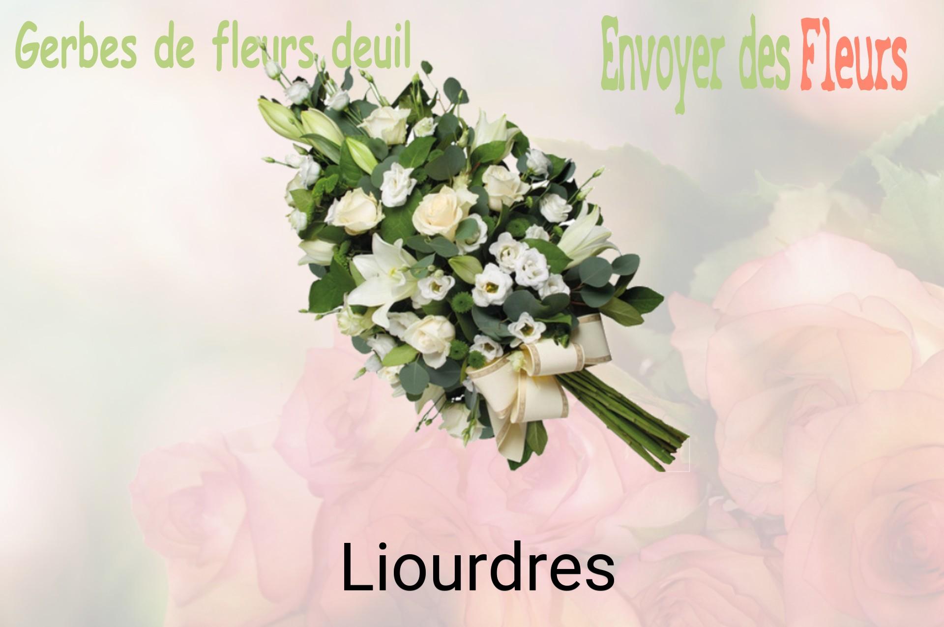 Gerbe de fleurs de deuil livrée à Liourdres